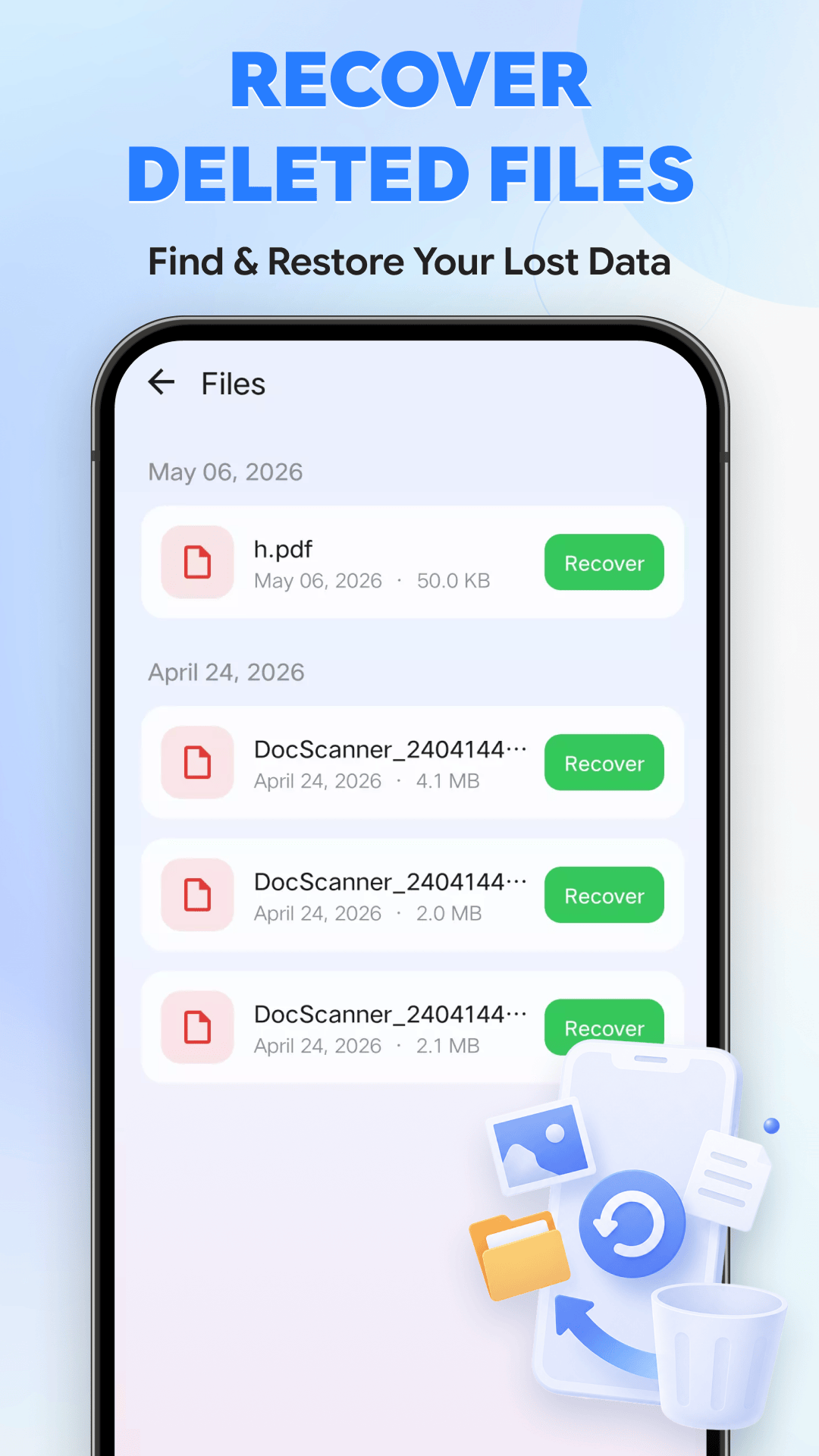 Recover Deleted Files Screen